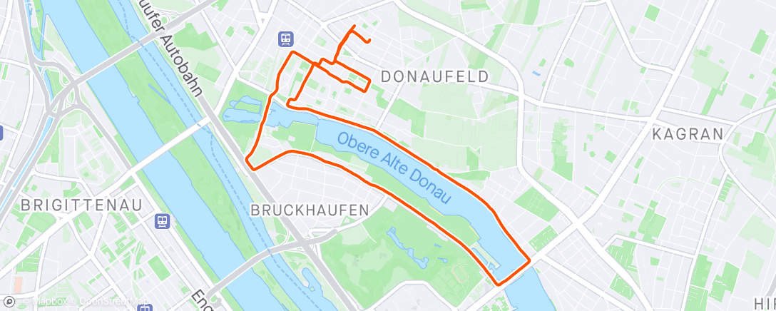 Map of the activity, 5 x 1k Intervalle