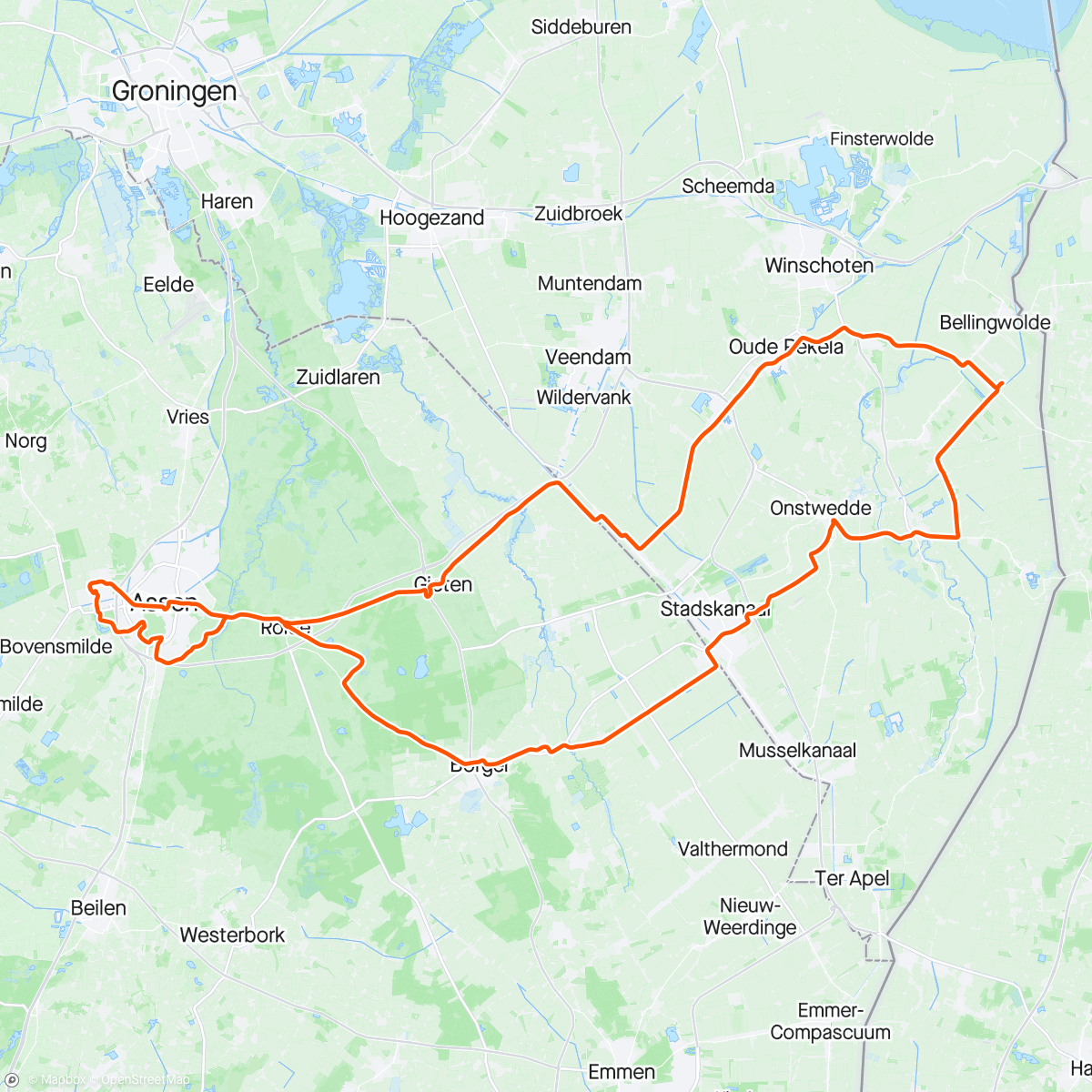 Mapa de la actividad (Morning Ride to Bellingwolde)