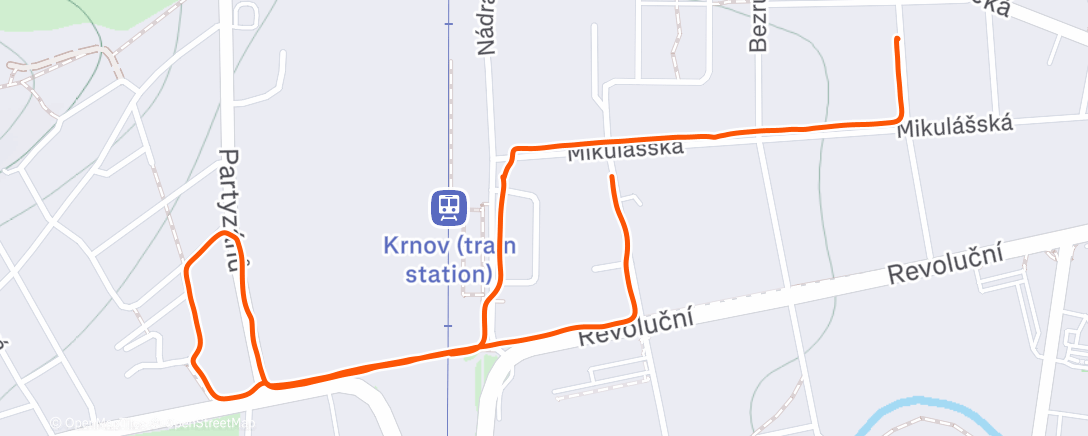 Map of the activity, Afternoon Walk