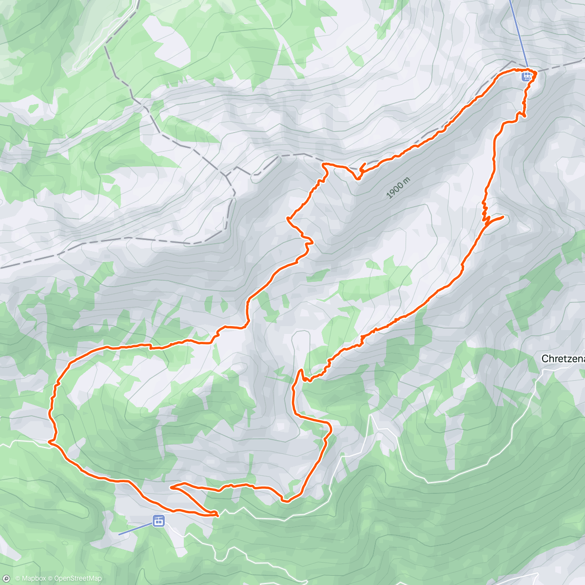 Map of the activity, Afternoon Run