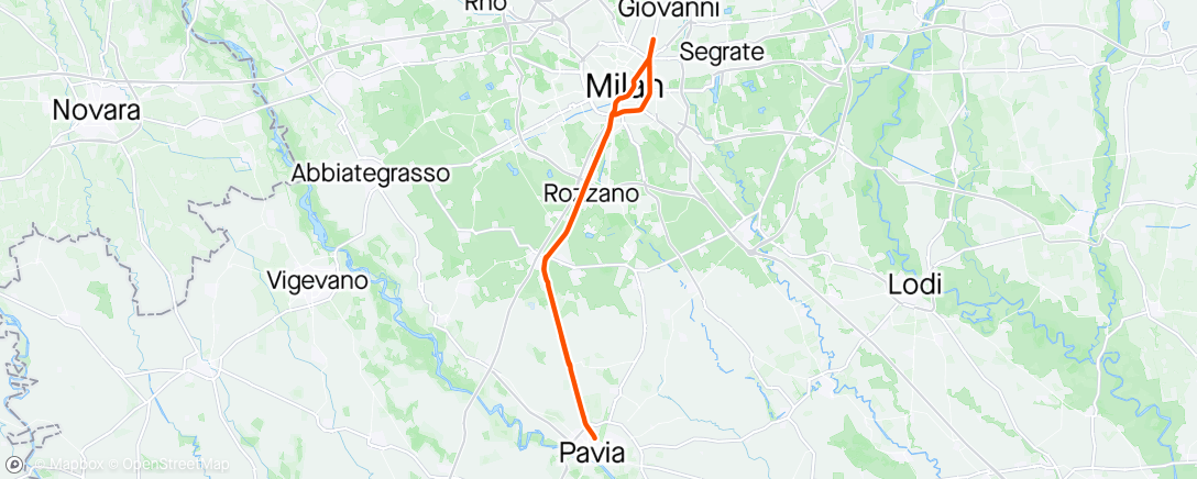 Map of the activity, Milano Pavia Milano