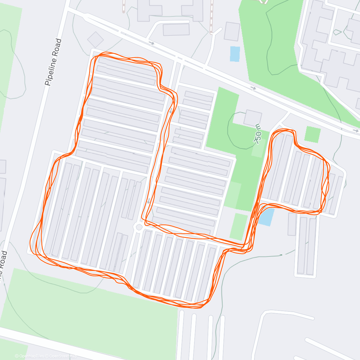 Map of the activity, Evening Run
