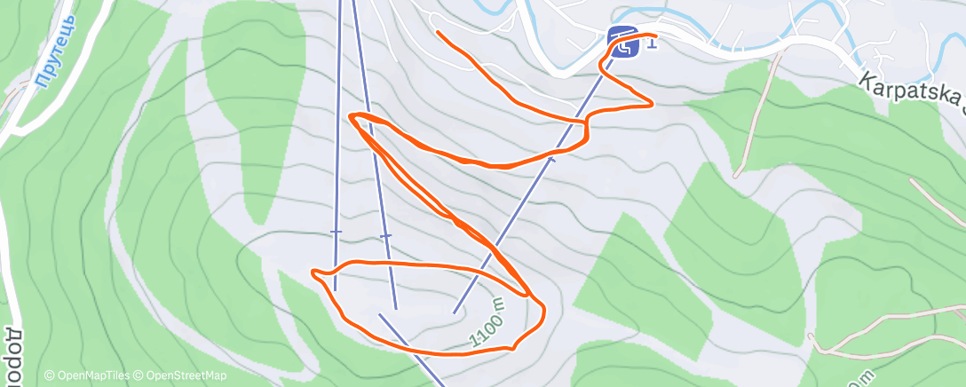 Map of the activity, Walk Bukovel