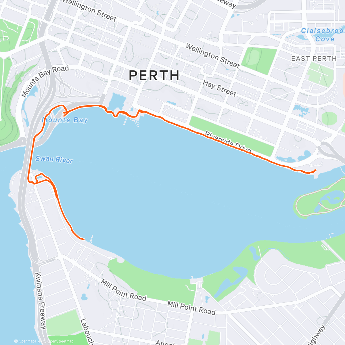 Map of the activity, Evening Run
