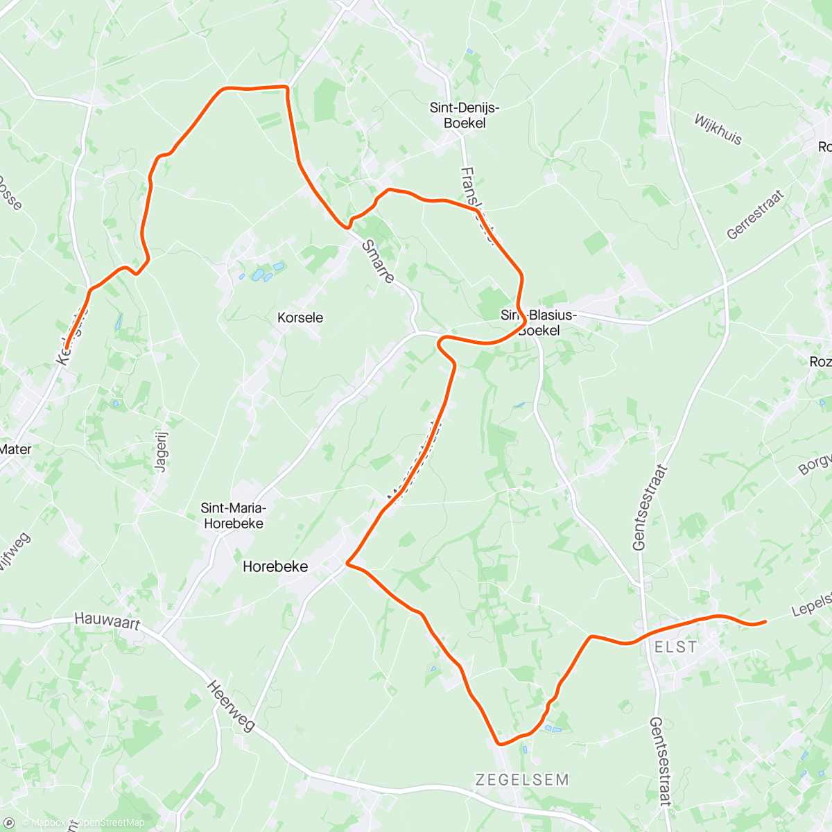 Mapa da atividade, ROUVY - Kerkgate to Michelbeke | Belgium