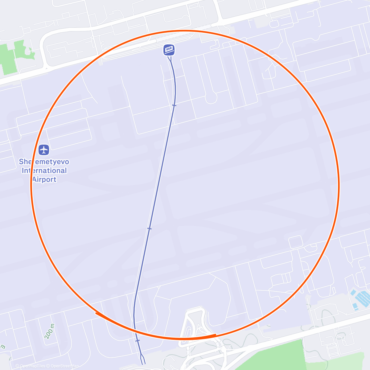 Map of the activity, Afternoon Run