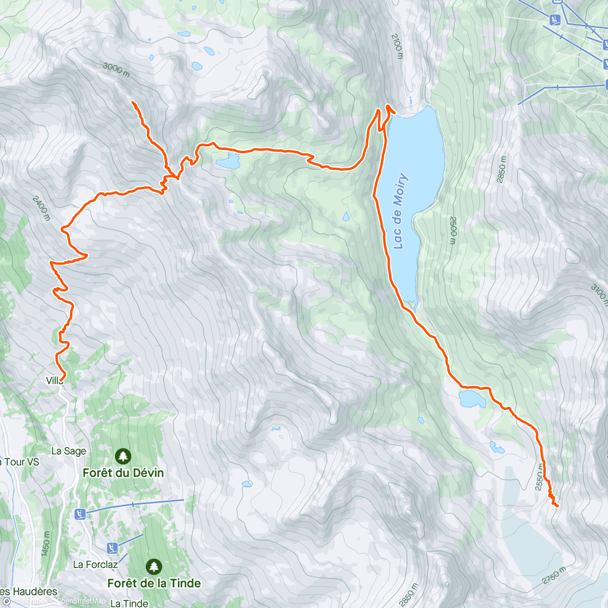 Map of the activity, Cabane de Moiry - Lac de Moiry - Col du Torrent - Sasseneire - Evolène