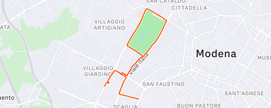 Map of the activity, Afternoon Run