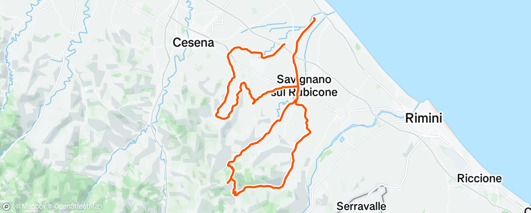 Map of the activity, Pedalata dell'ora di pranzo