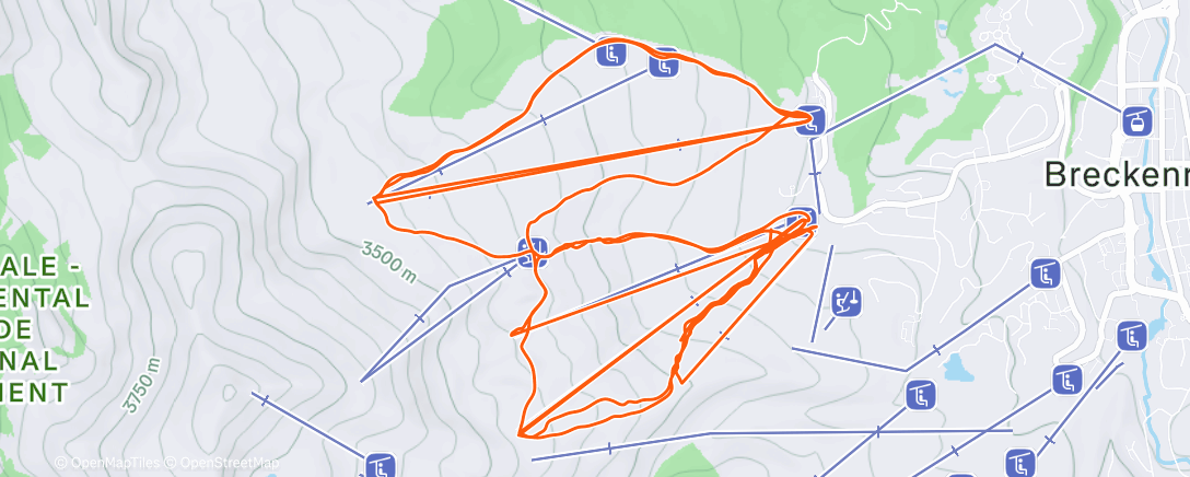 Map of the activity, Lunch Alpine Ski