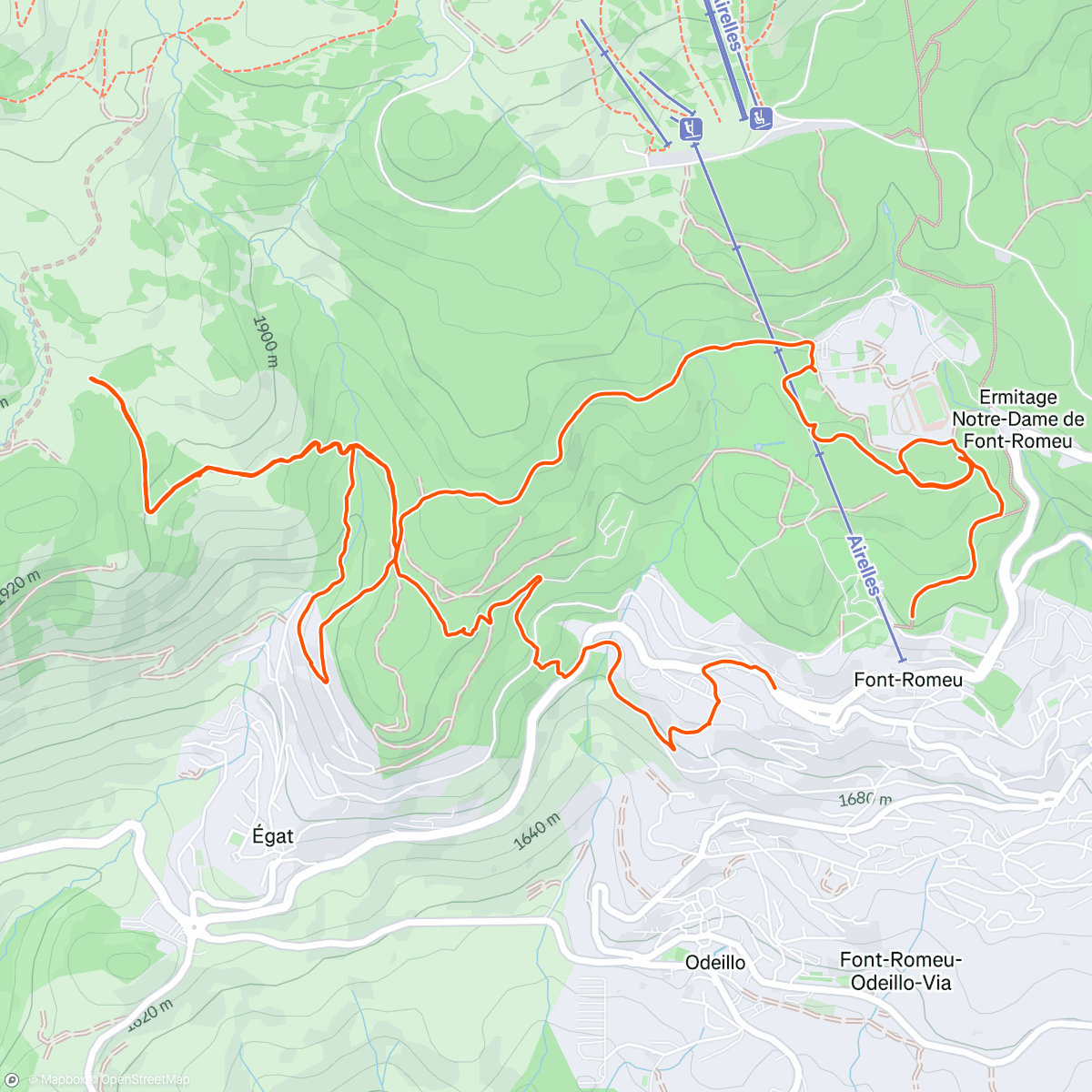 Map of the activity, Afternoon Trail Run