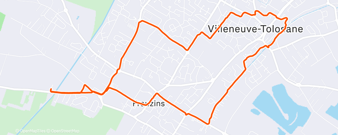 Map of the activity, Course à pied le matin