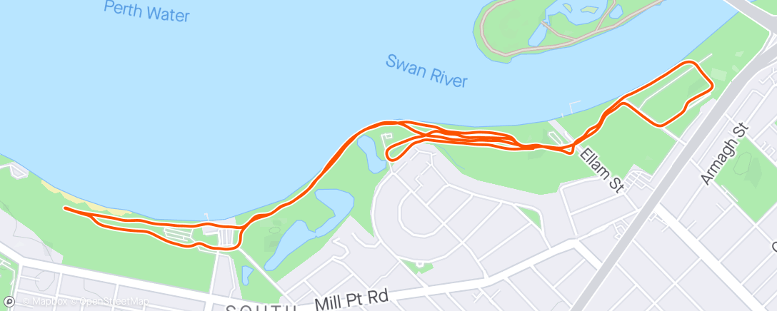 Map of the activity, Recovery jog
