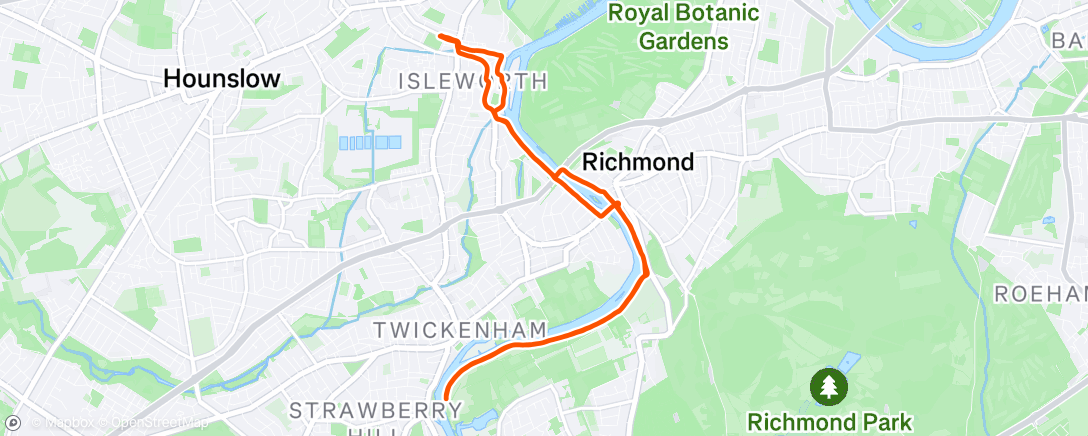 Map of the activity, Isleworth and Richmond.