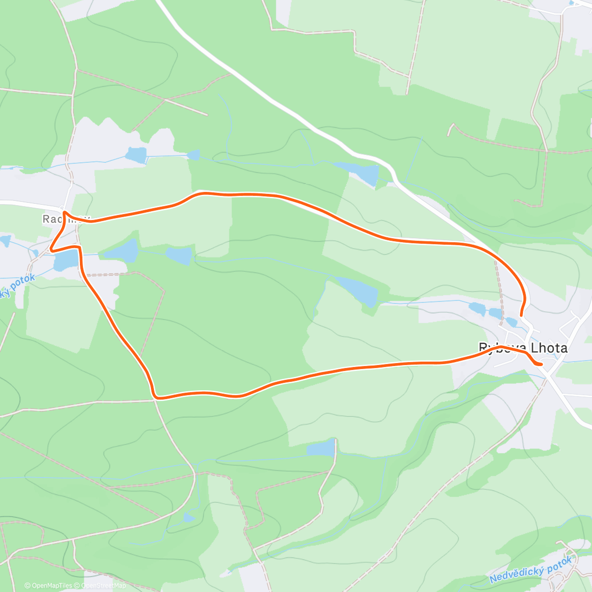 Map of the activity, Vánoční výběh