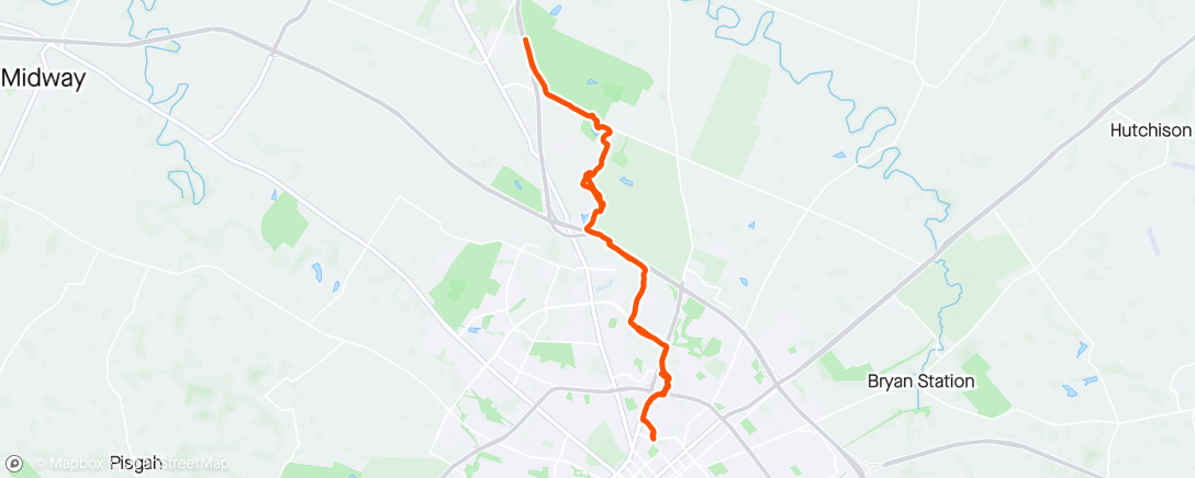 Map of the activity, After work ride