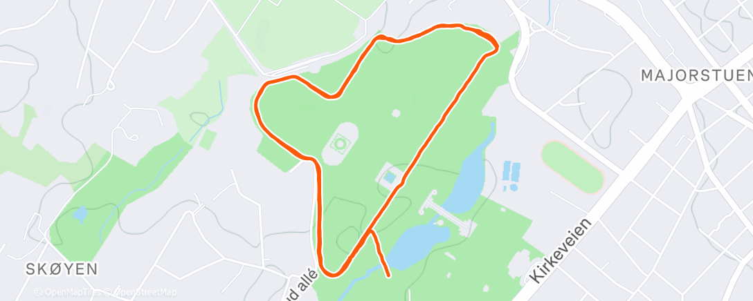 Map of the activity, Afternoon Run