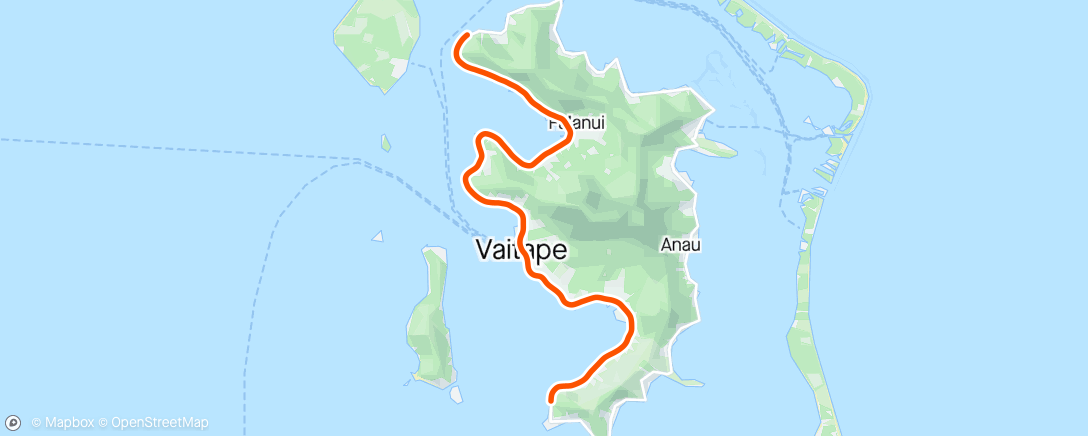 Map of the activity, Kinomap - 🙌 Téléthon 2020 🌴 BoraBora Tourist Ride - island tour