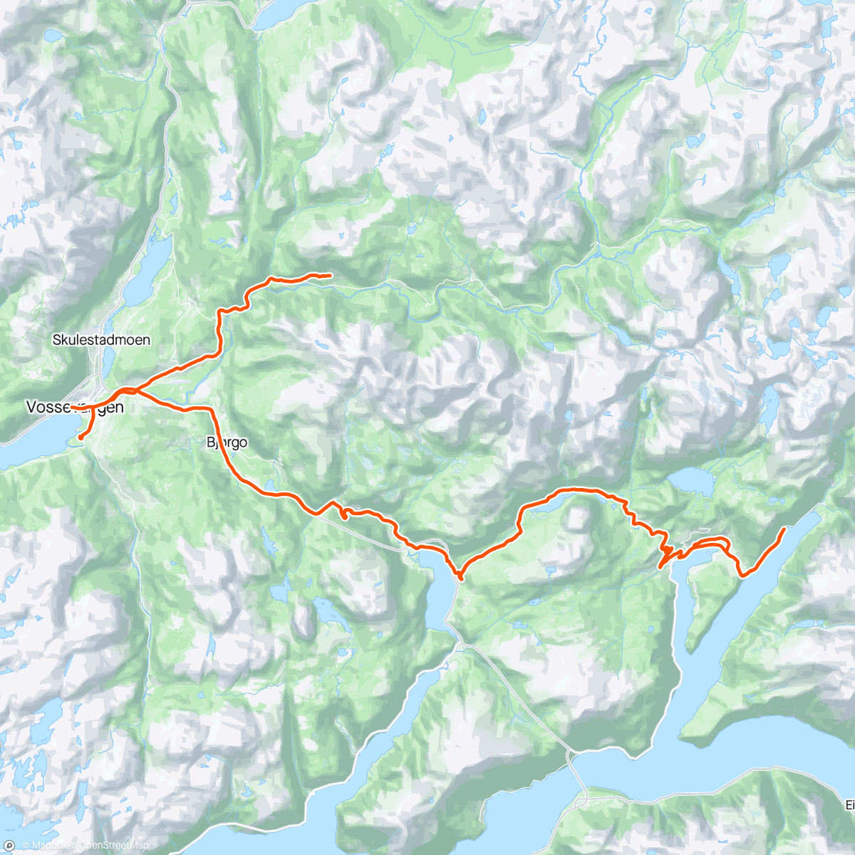 Mappa dell'attività Ulvik og Osa (iallfall nesten), Siderruta, Gjernes og Raundalen
