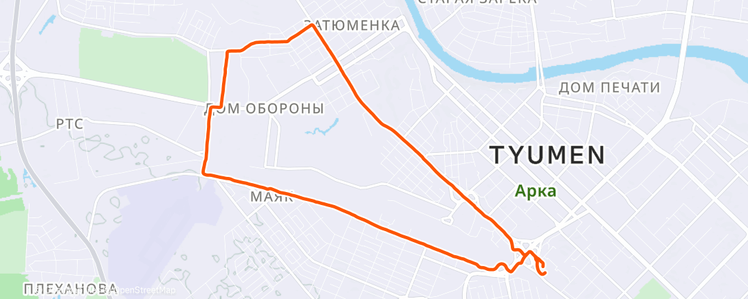 Map of the activity, Вечерний забег