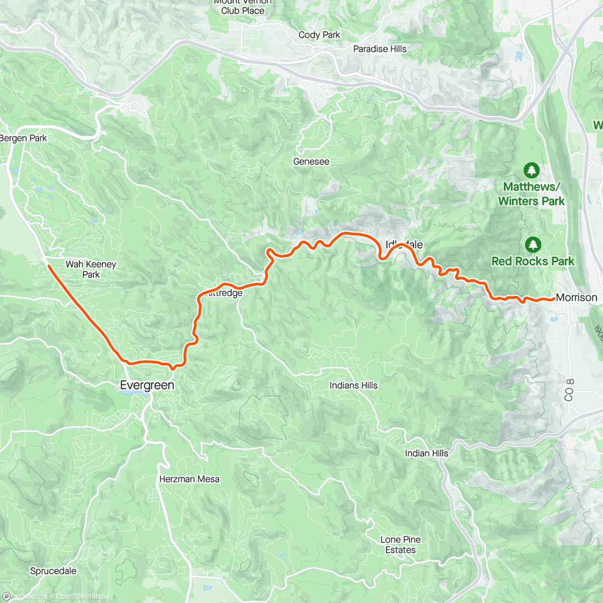 Map of the activity, Revel Rockies half marathon