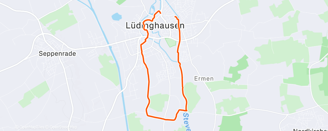 Map of the activity, Lunch Run