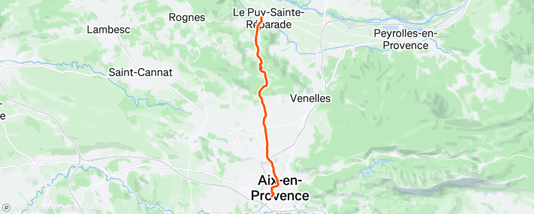 Map of the activity, Vélo du matin