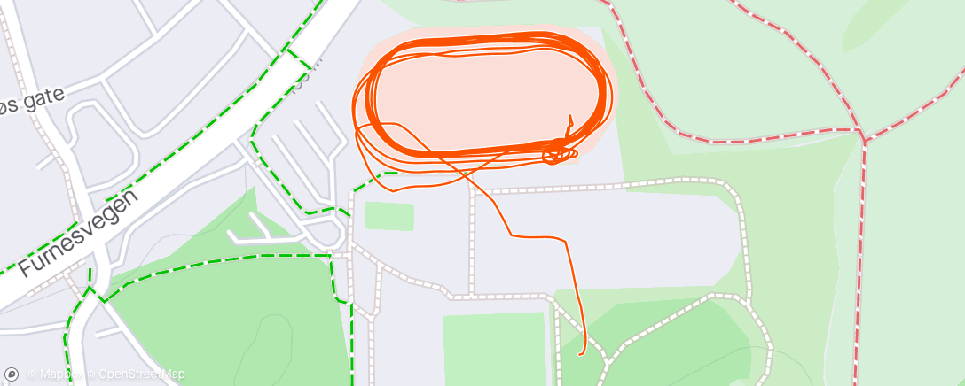 Map of the activity, 4 x 800m