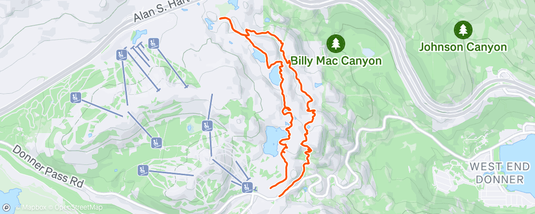 Map of the activity, Afternoon Trail Run