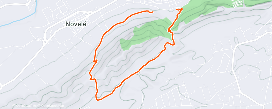 Map of the activity, Carrera de montaña por la tarde