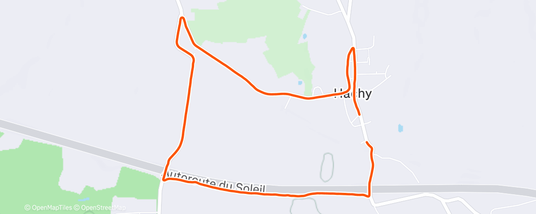 Map of the activity, Evening Run