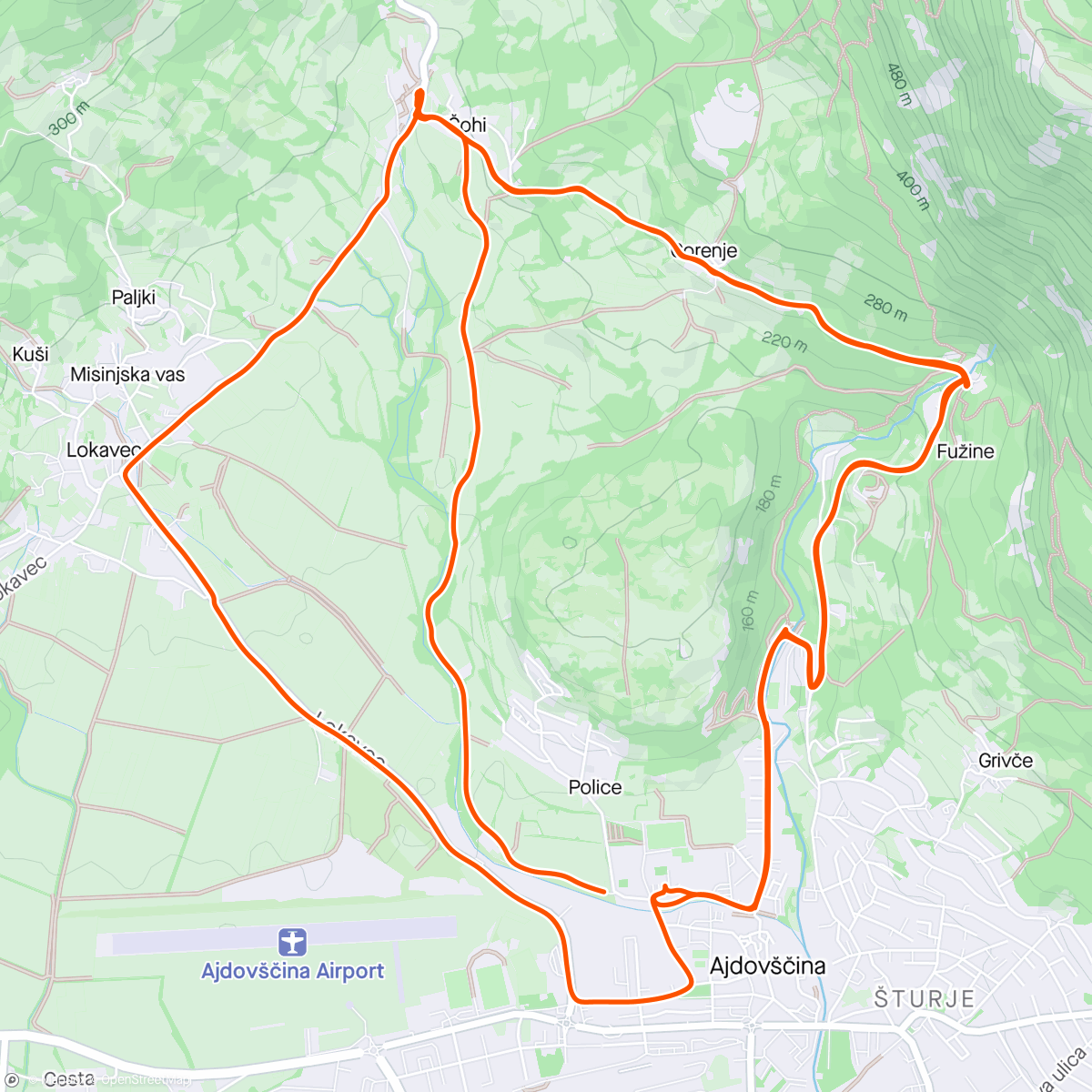 Map of the activity, Triatlončki - utrujen od počivanja