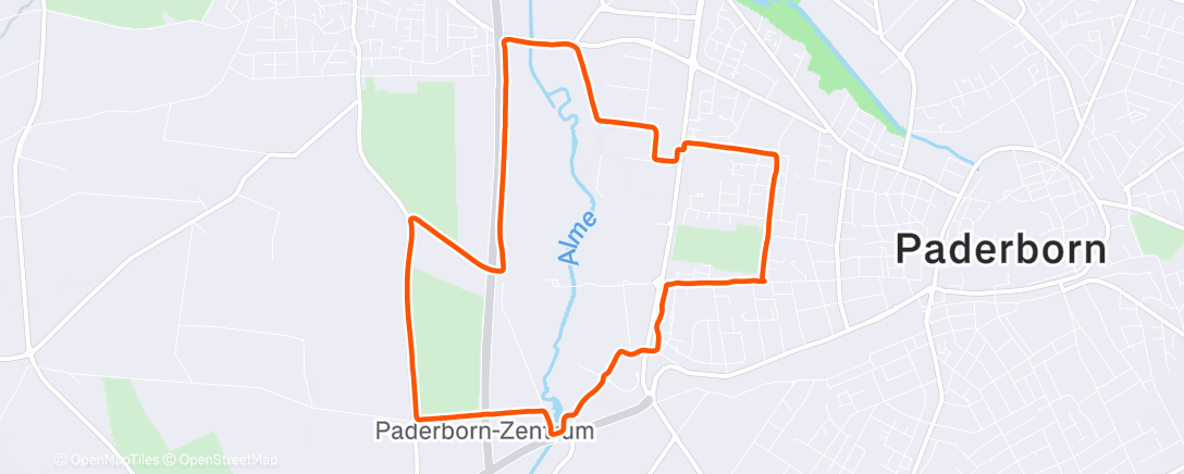 Map of the activity, Night Run