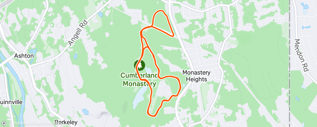 Map of the activity, Afternoon Trail Run