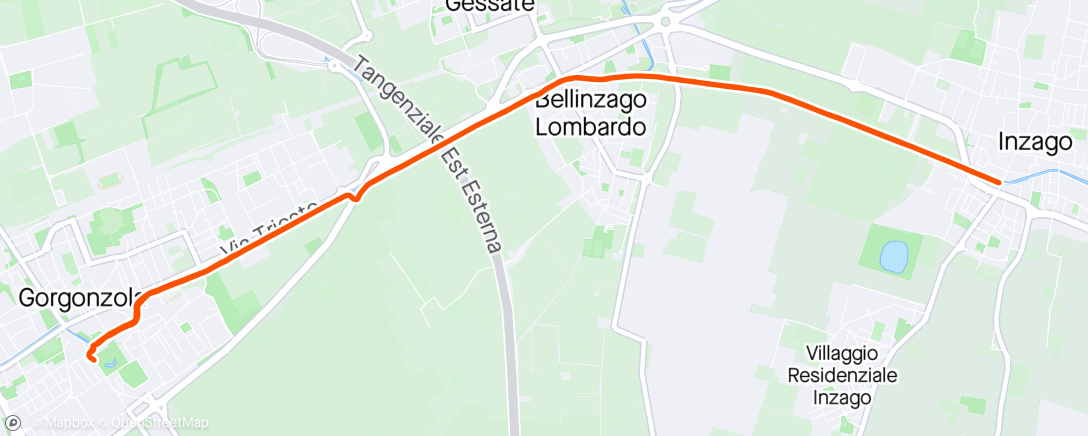 Map of the activity, Gorgonzola corsa