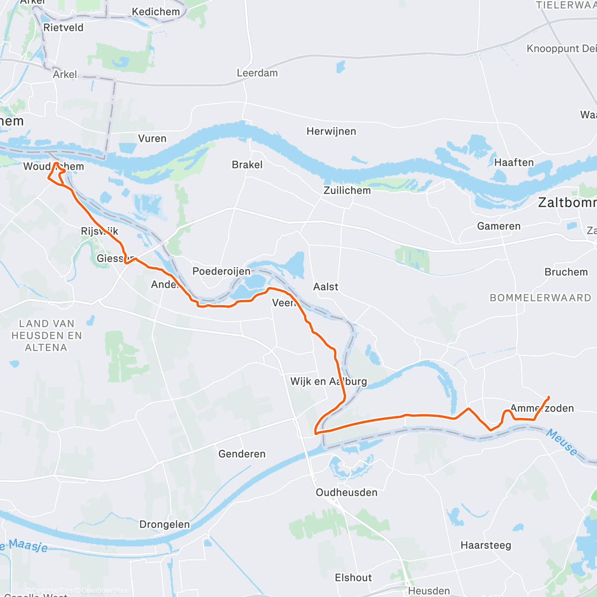 Map of the activity, ROUVY - Dike Houses |River Meuse |Netherlands