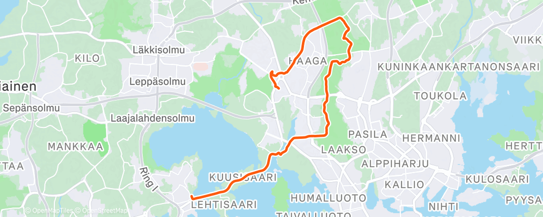 Карта физической активности (Afternoon Ride)