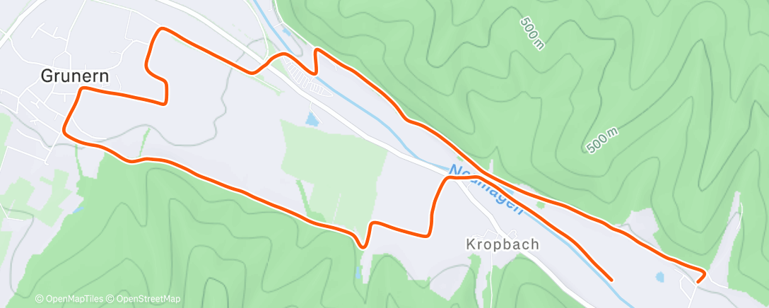 Map of the activity, Lauf am Nachmittag