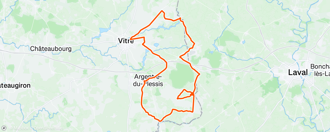 Map of the activity, Sortie vélo le matin