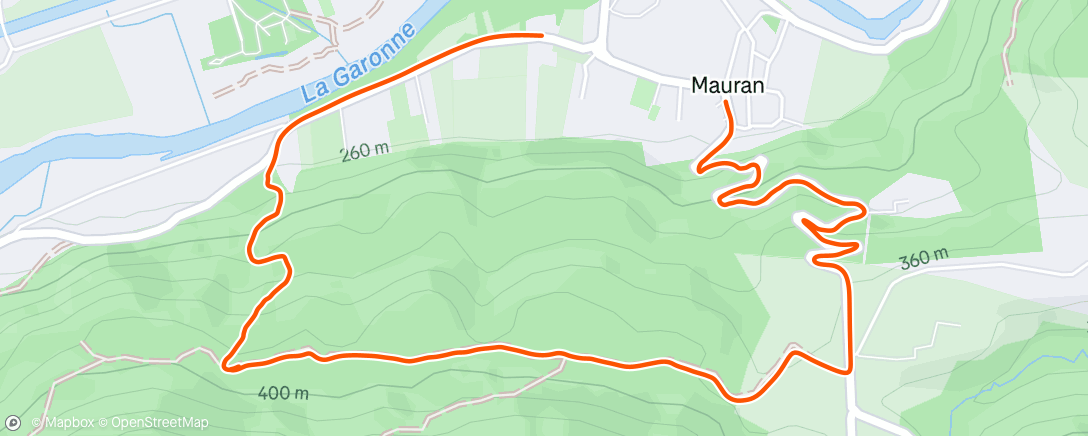 Map of the activity, Morning Hike