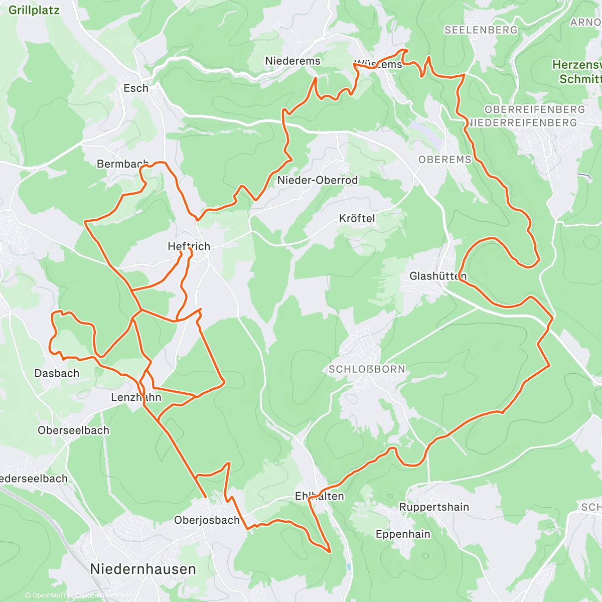 Карта физической активности (Taunustaler Xmas Höhenmeter Spenden Battle)