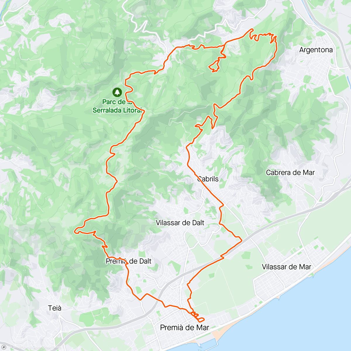 アクティビティ「Bicicleta de montaña eléctrica matutina」の地図