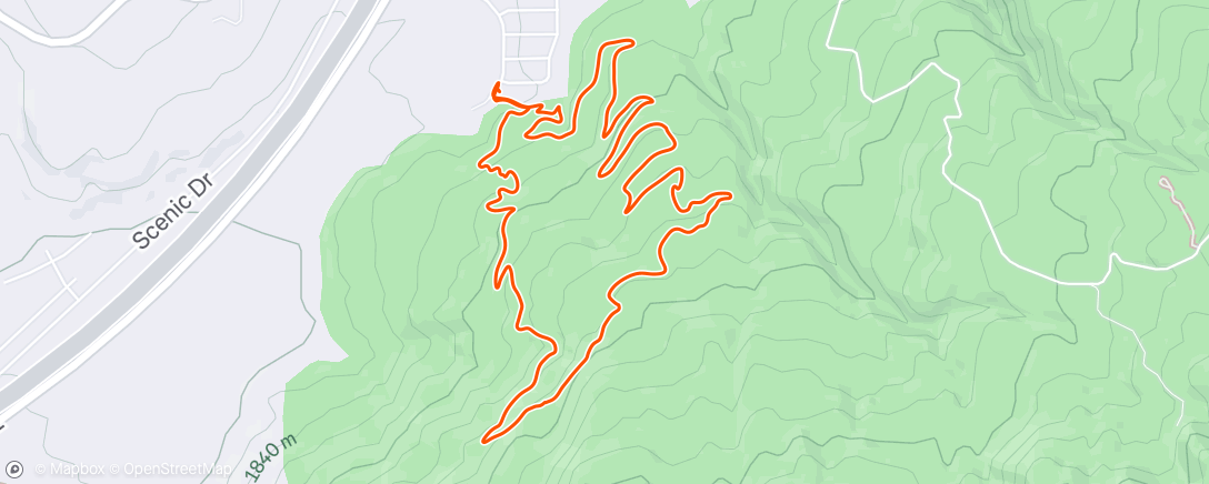 Map of the activity, Lunch Mountain Bike Ride