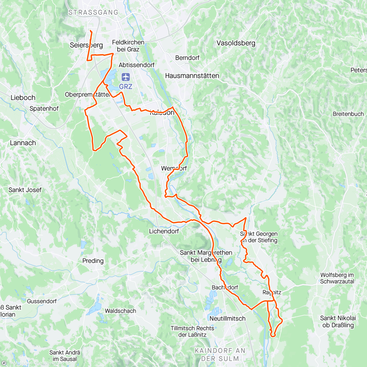 Map of the activity, In Gralla dahingrallen