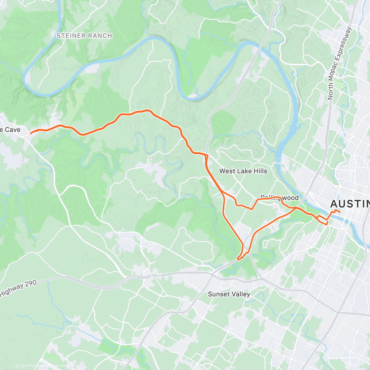 Map of the activity, 507 miles - what a week
