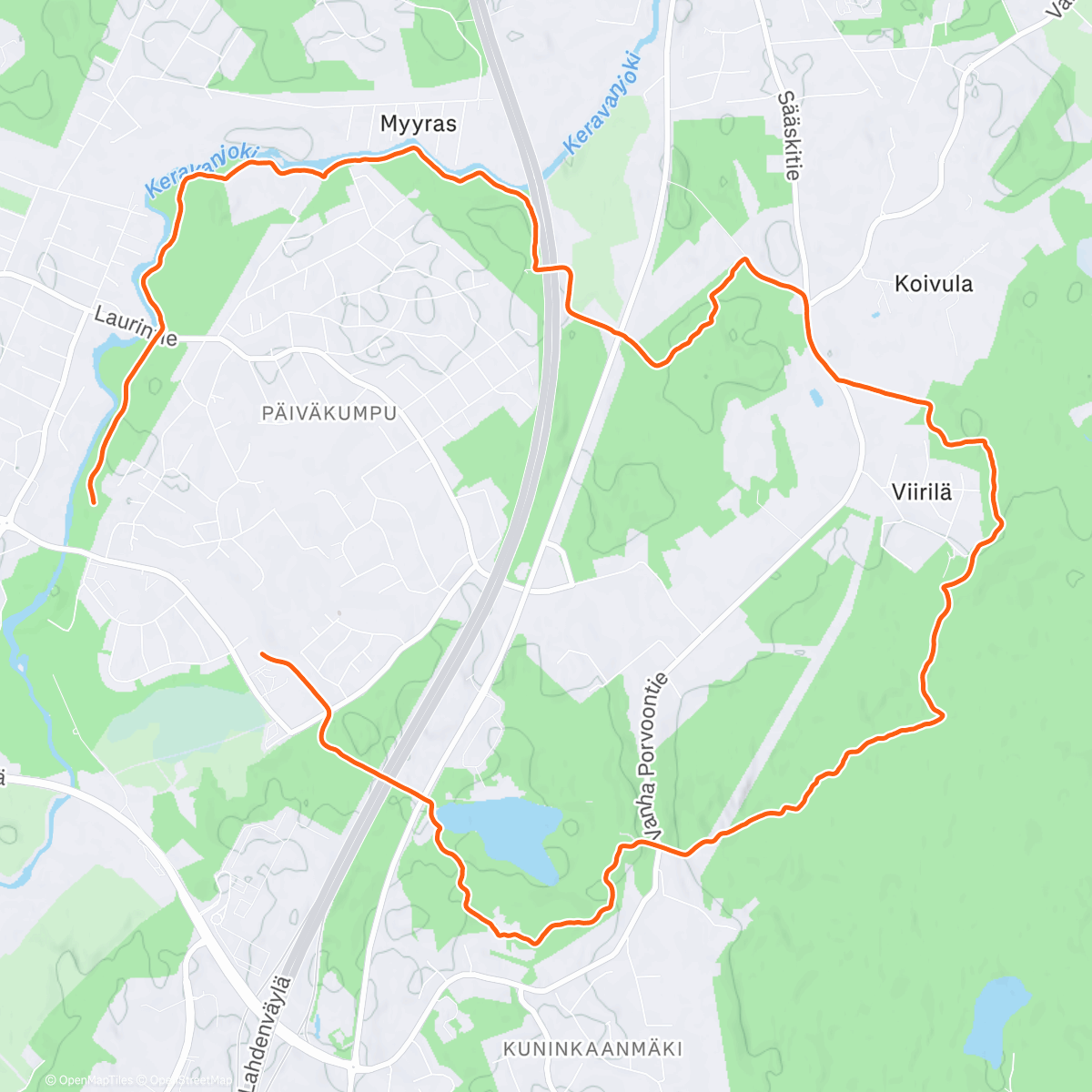 Map of the activity, Morning Trail Run