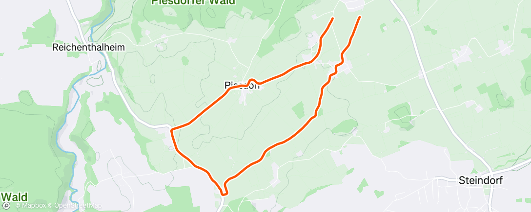 Map of the activity, Evening Run