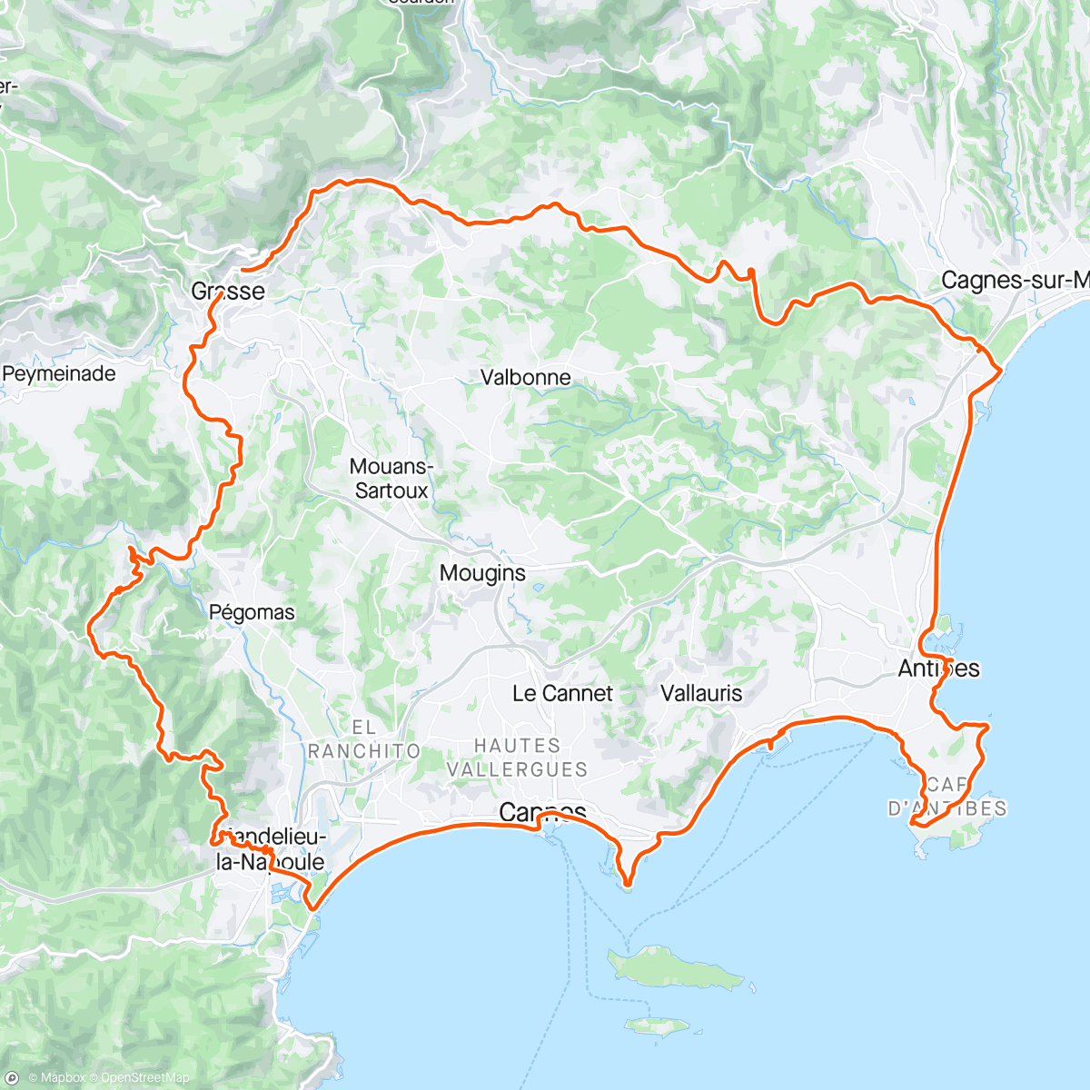 Mapa da atividade, Côte d'Azur