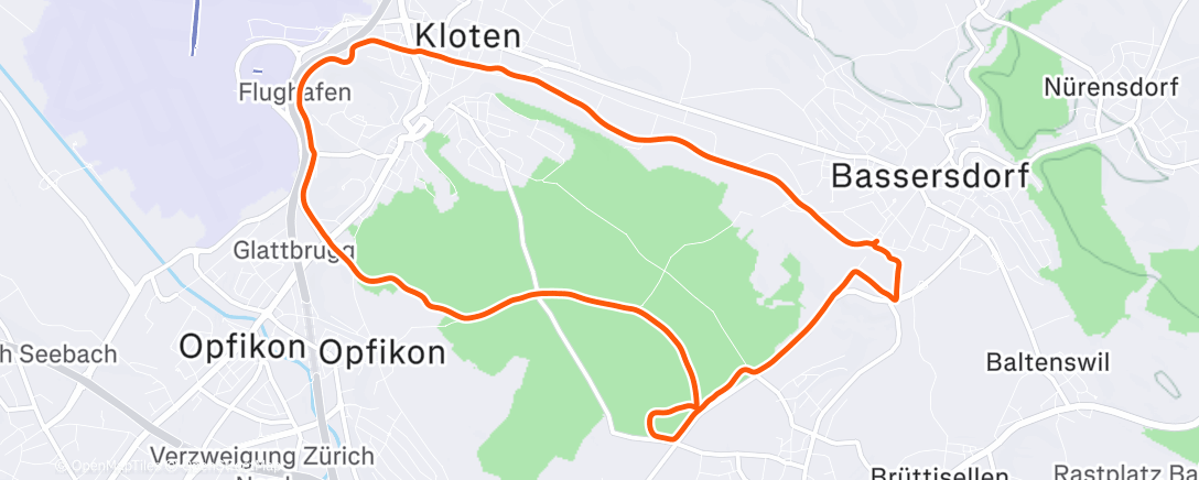 Map of the activity, Afternoon Run