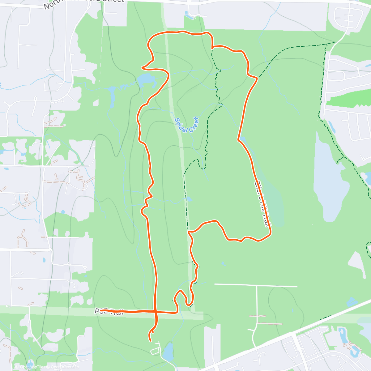 Map of the activity, Trail run hike